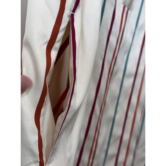 Loro Piana Women's Abito April Santa Crus Striped Silk Shirt Dress US Size L - Picture 5 of 12